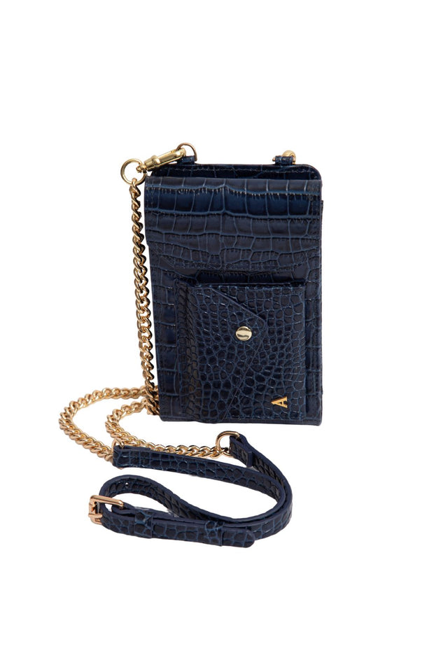 Maia Crossbody Phone Holster Set - Blue Croc - Crossbody Set- My Armadura