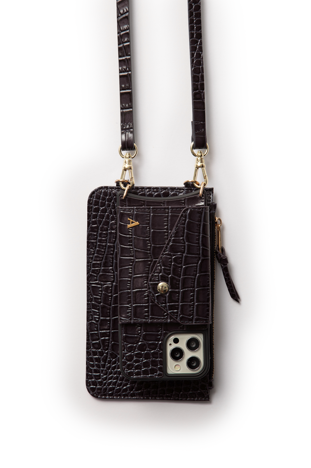 Hestia Pouch - Black Croc - Pouch- My Armadura