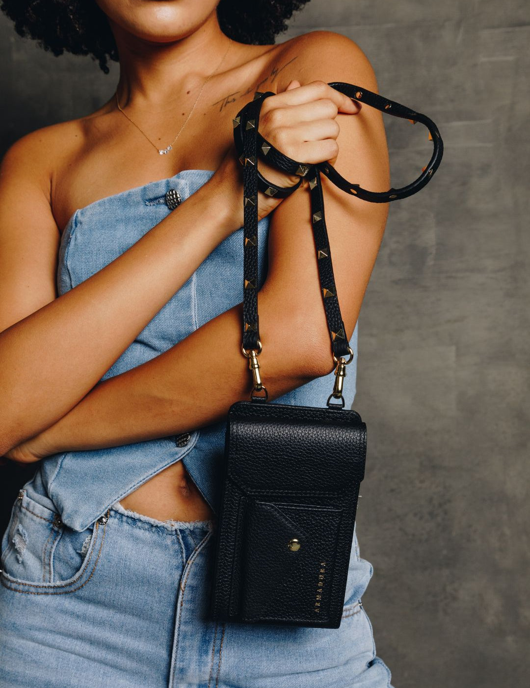 Minerva Crossbody Phone Holster Set - Black - Crossbody Set- My Armadura