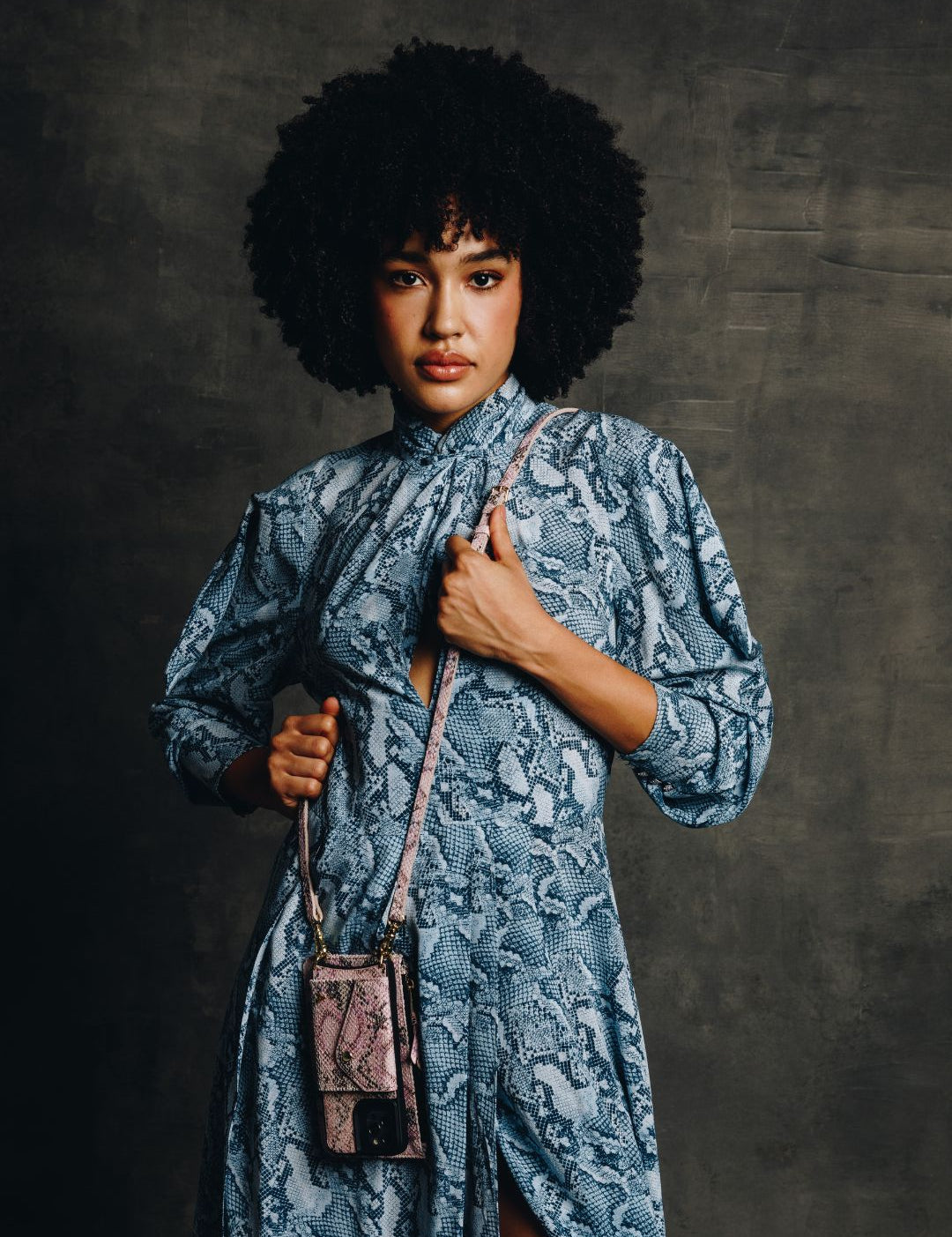 Hestia Crossbody iPhone Combo - Pink Python - Crossbody Combo- My Armadura