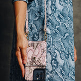 Hestia Crossbody iPhone Set - Pink Python - Crossbody Set- My Armadura