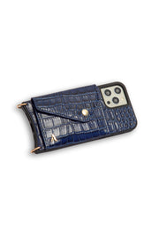 Maia Crossbody iPhone Set - Blue Croc - Crossbody Set- My Armadura