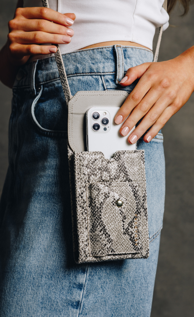 Premium Leather Hestia Crossbody iPhone Combo in Python - Crossbody Combo- My Armadura