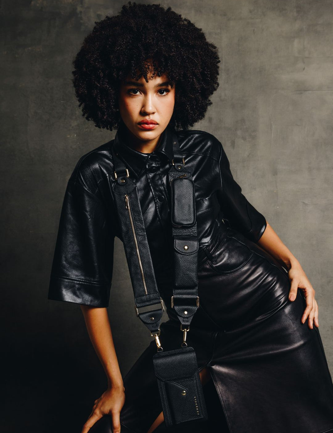 Athena Crossbody Phone Holster Set - Black - Crossbody Set- My Armadura