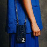 Maia Crossbody iPhone Set - Blue Croc - Crossbody Set- My Armadura