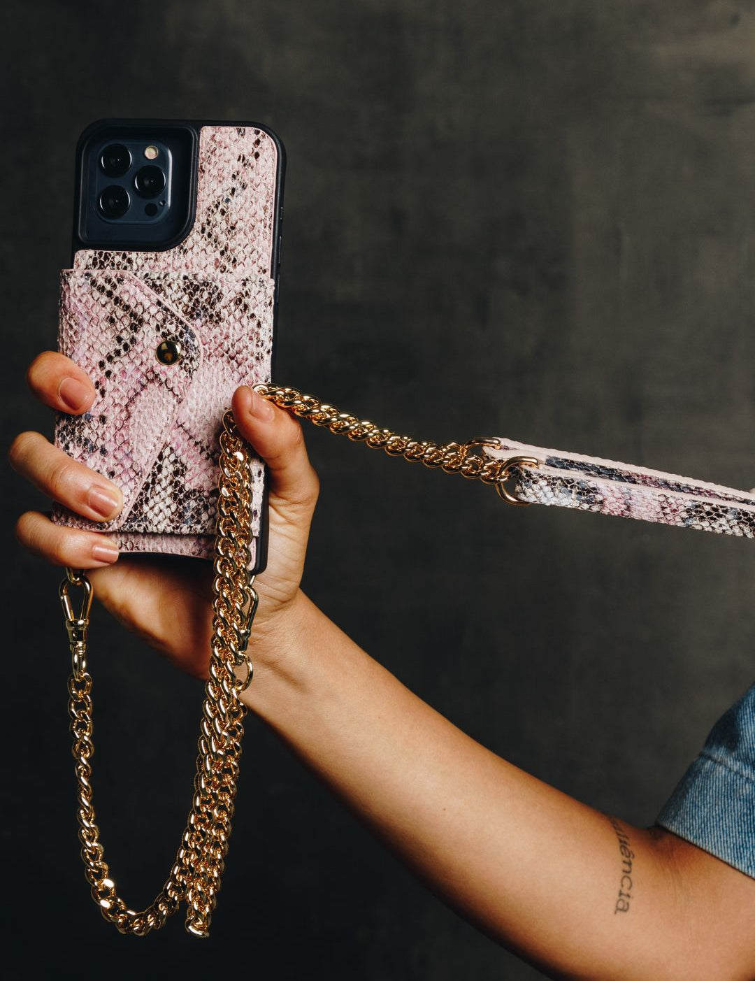 Maia Crossbody iPhone Set - Pink Python - Crossbody Set- My Armadura