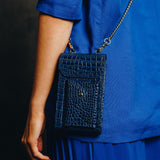 Maia Crossbody Phone Holster Set - Blue Croc - Crossbody Set- My Armadura