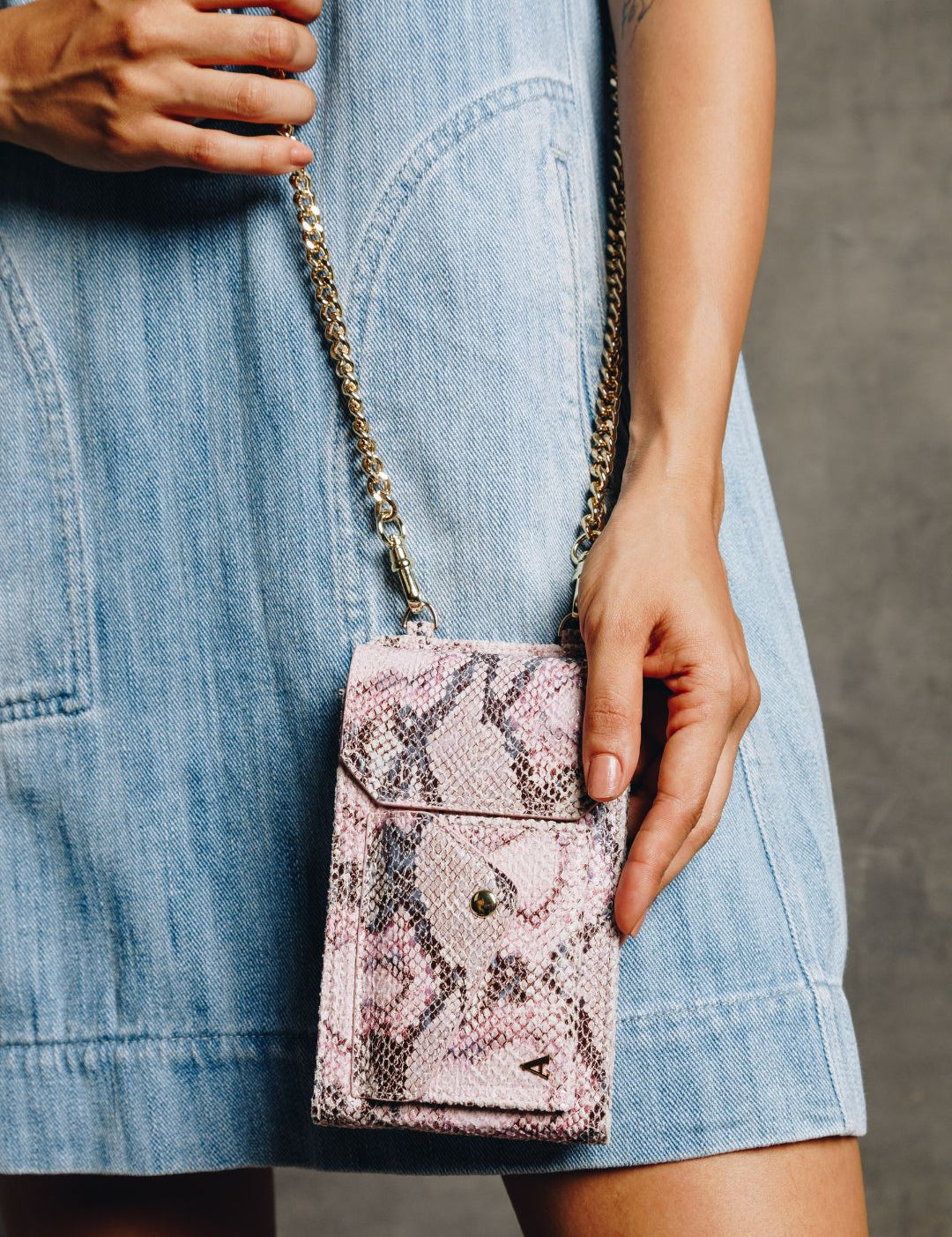 Maia Crossbody Phone Holster Set - Pink Python - Crossbody Set- My Armadura
