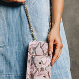 Maia Crossbody Phone Holster Set - Pink Python - Crossbody Set- My Armadura