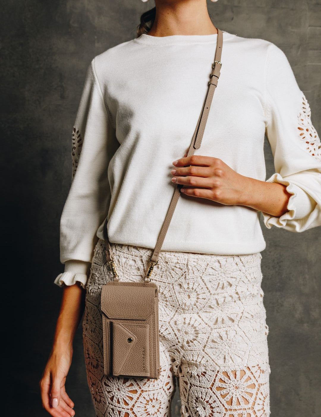 Hestia Crossbody Phone Holster Set - Taupe - Crossbody Set- My Armadura