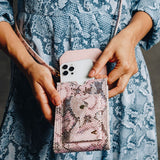 Hestia Crossbody Phone Holster Set - Pink Python - Crossbody Set- My Armadura