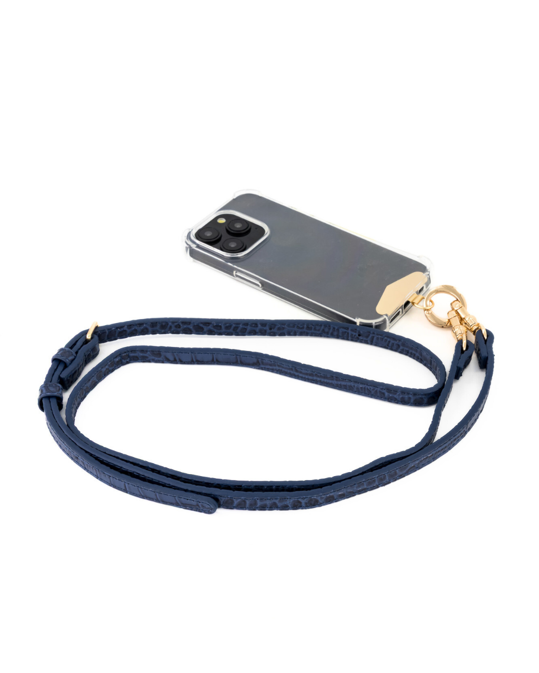 Hestia Crossbody Phone Strap with Clip - Blue Croc - Crossbody Set- My Armadura