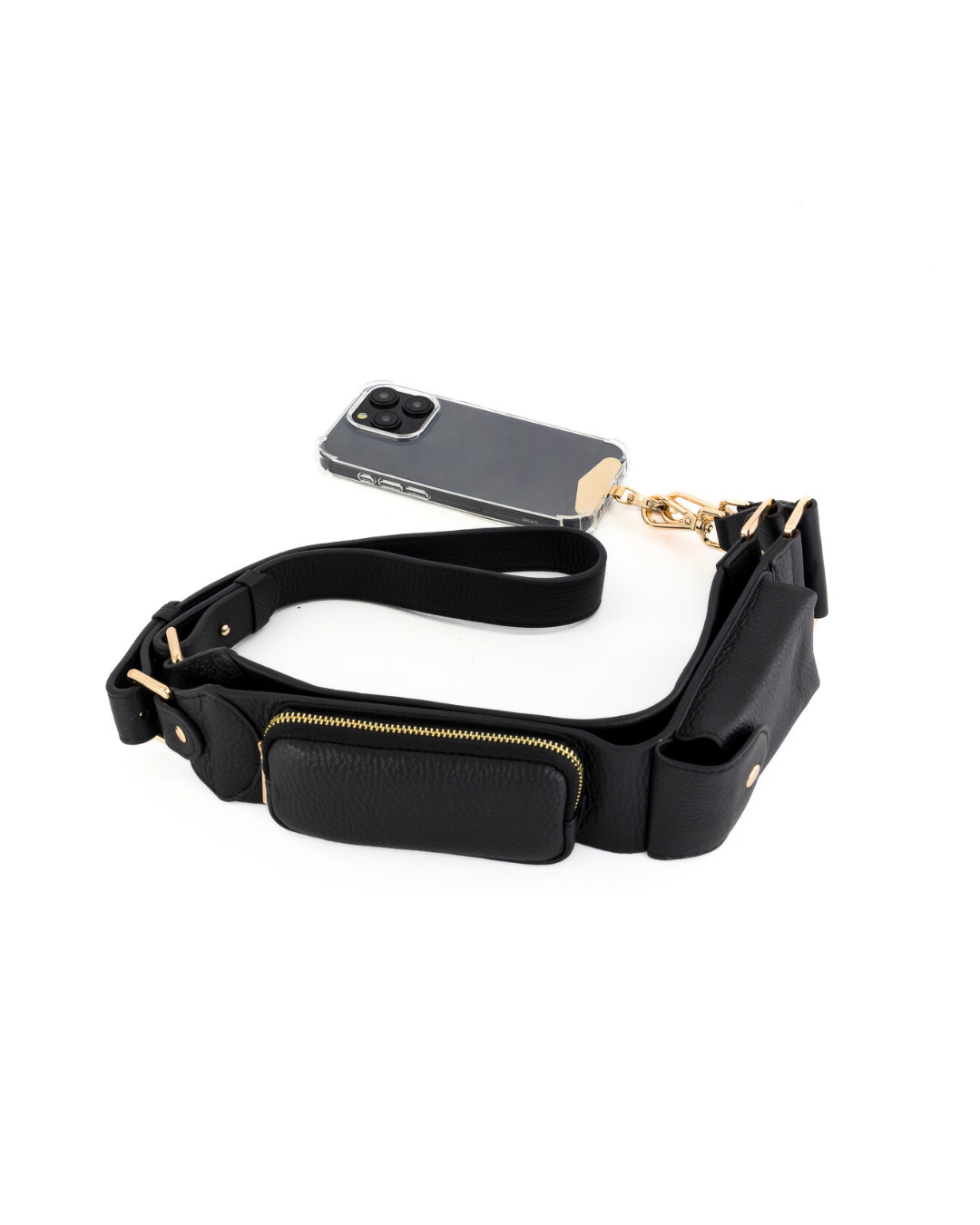 Athena Crossbody Phone Strap with Clip - Black - Crossbody Set- My Armadura