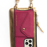 Hestia Crossbody iPhone Combo - Fuchsia on Gold - Crossbody Combo- My Armadura