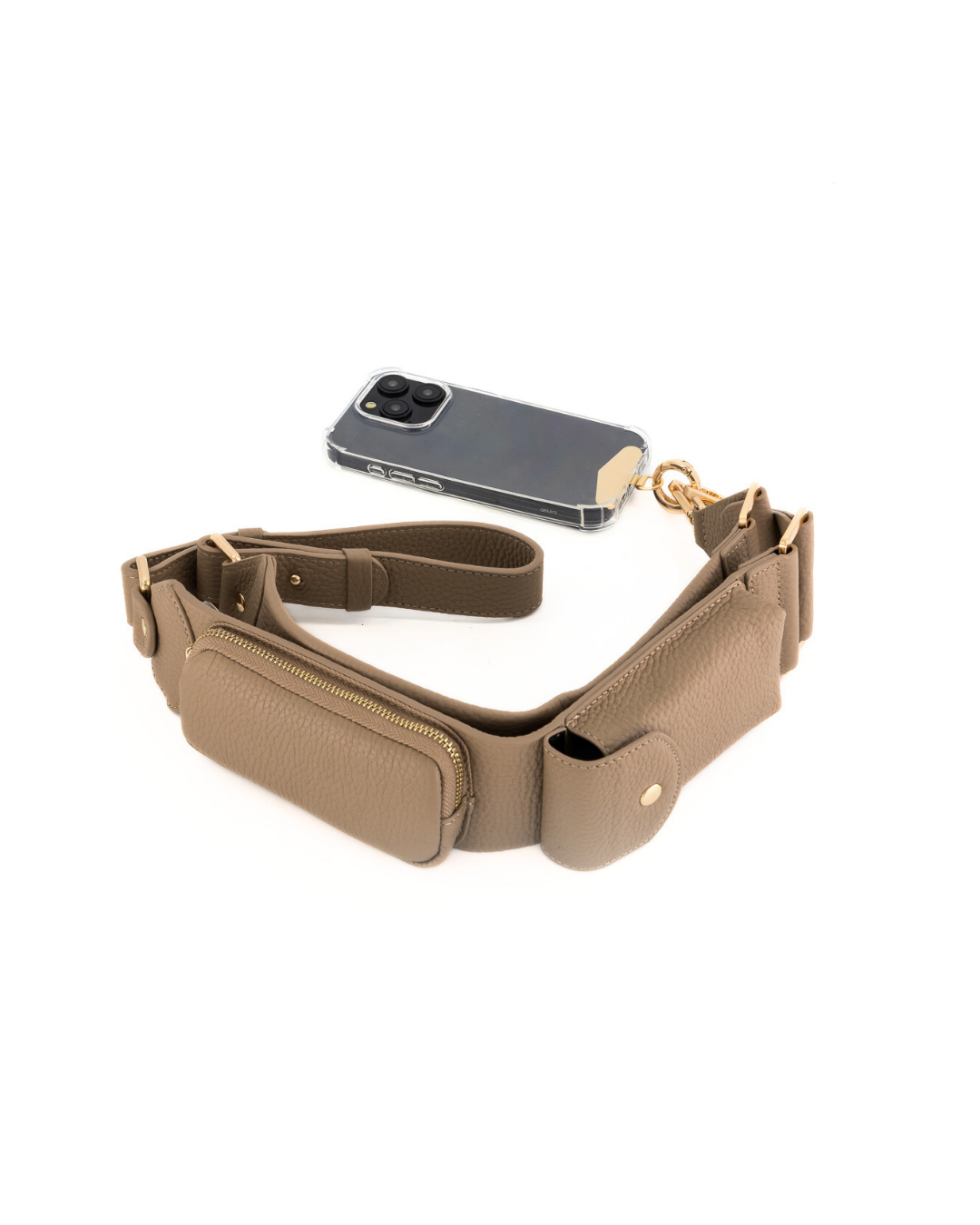 Athena Crossbody Phone Strap with Clip - Taupe - Crossbody Set- My Armadura