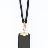 Hestia Crossbody Phone Strap with Clip - Black Croc - Crossbody Set- My Armadura