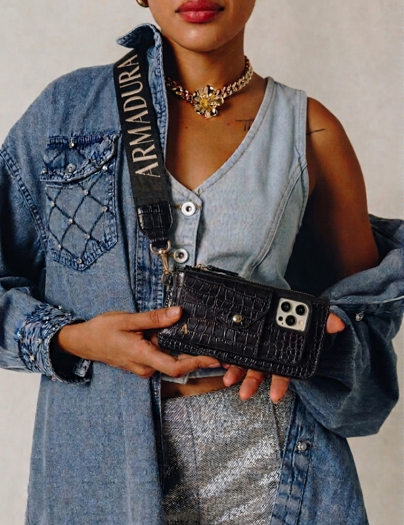 Armadura Crossbody iPhone Combo - Black Croc - - My Armadura