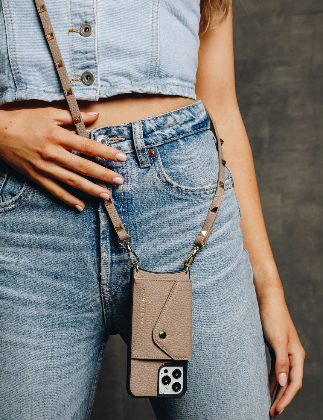 Minerva Crossbody iPhone Set - Taupe - Crossbody Set- My Armadura