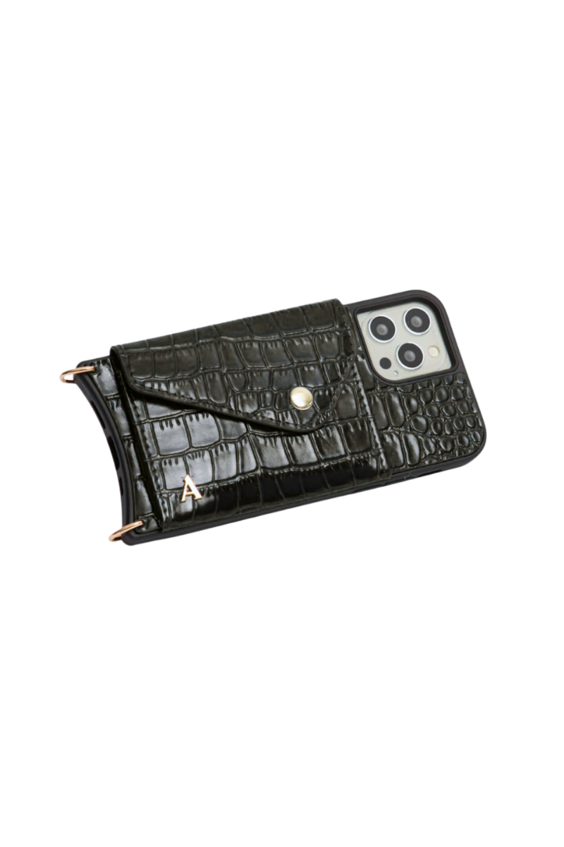 Armadura Crossbody iPhone Set - Black Croc - Crossbody Set- My Armadura