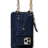 Maia Crossbody iPhone Combo - Blue Croc - Crossbody Combo- My Armadura