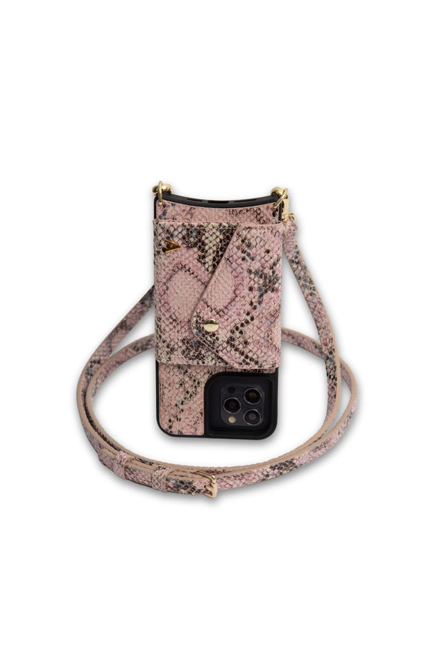 Hestia Crossbody iPhone Set - Pink Python - Crossbody Set- My Armadura