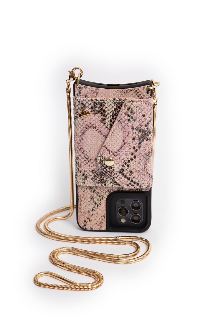 Aphrodite Crossbody iPhone Set - Pink Python - Crossbody Set- My Armadura