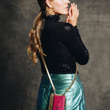 Hestia Crossbody iPhone Combo - Fuchsia on Gold - Crossbody Combo- My Armadura