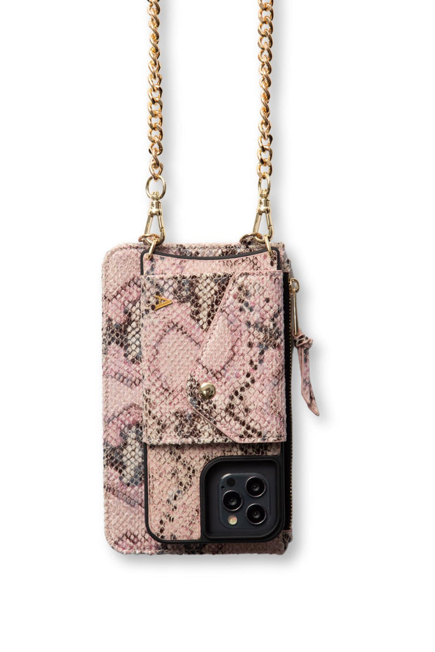 Maia Crossbody iPhone Combo - Pink Python - Crossbody Combo- My Armadura