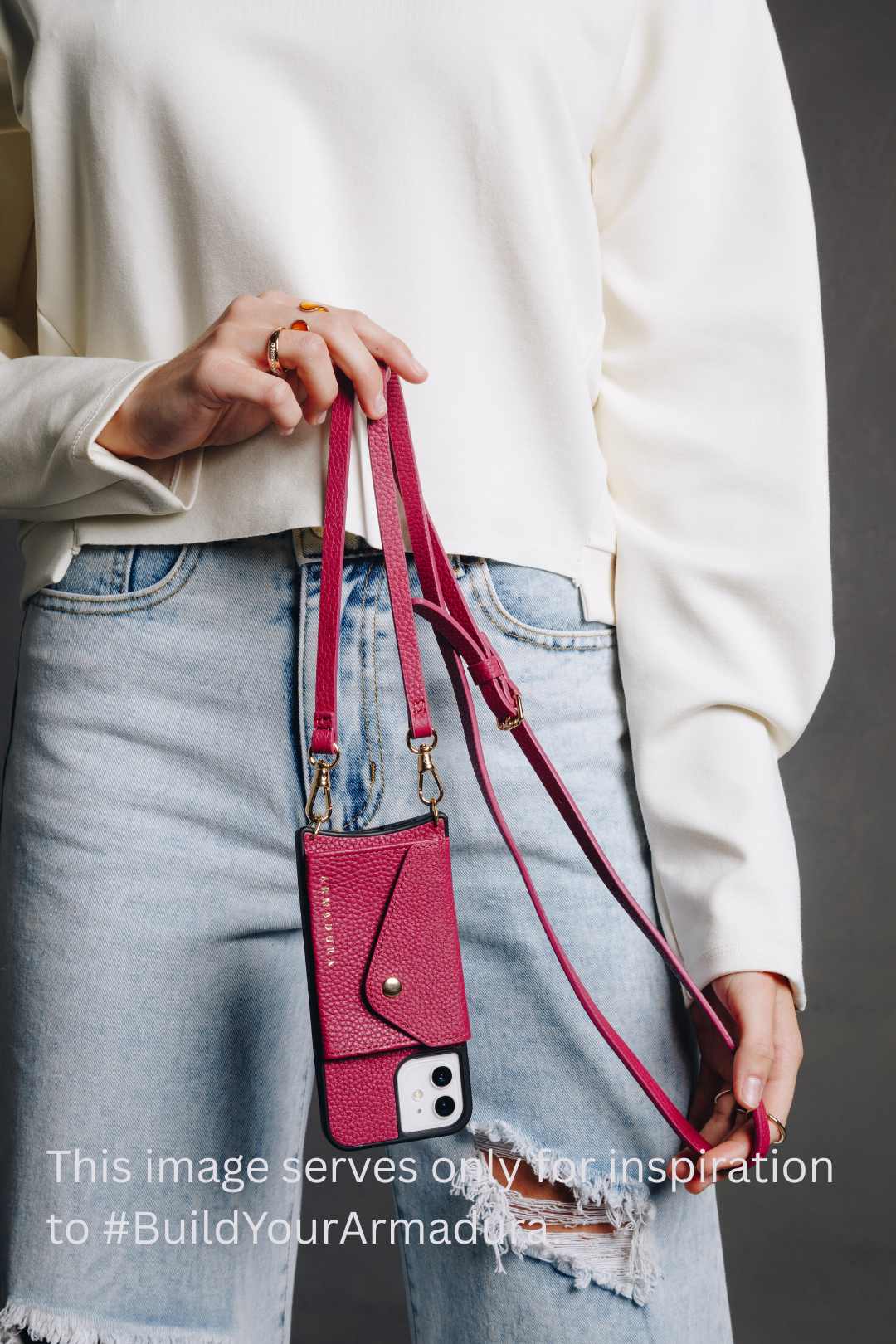 Hestia Crossbody Phone Strap - Fuchsia - Crossbody Strap- My Armadura