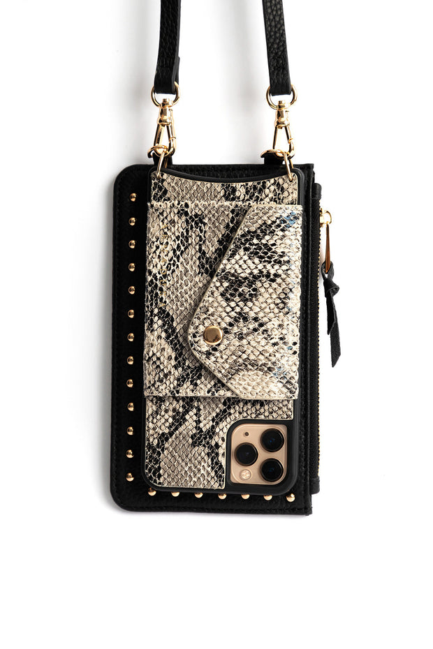 Hestia Crossbody iPhone Combo - Python on Black - Crossbody Combo- My Armadura