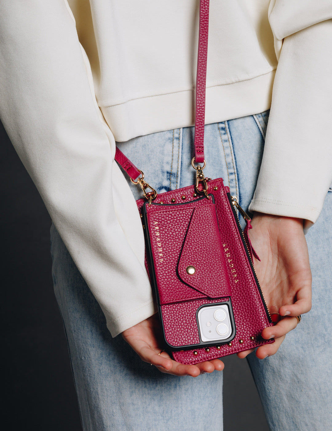 Hestia Crossbody iPhone Combo - Fuchsia - Crossbody Combo- My Armadura