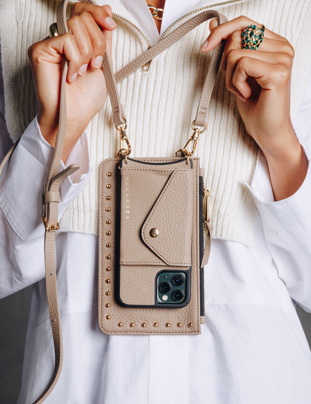 Hestia Crossbody iPhone Combo - Taupe - Crossbody Combo- My Armadura