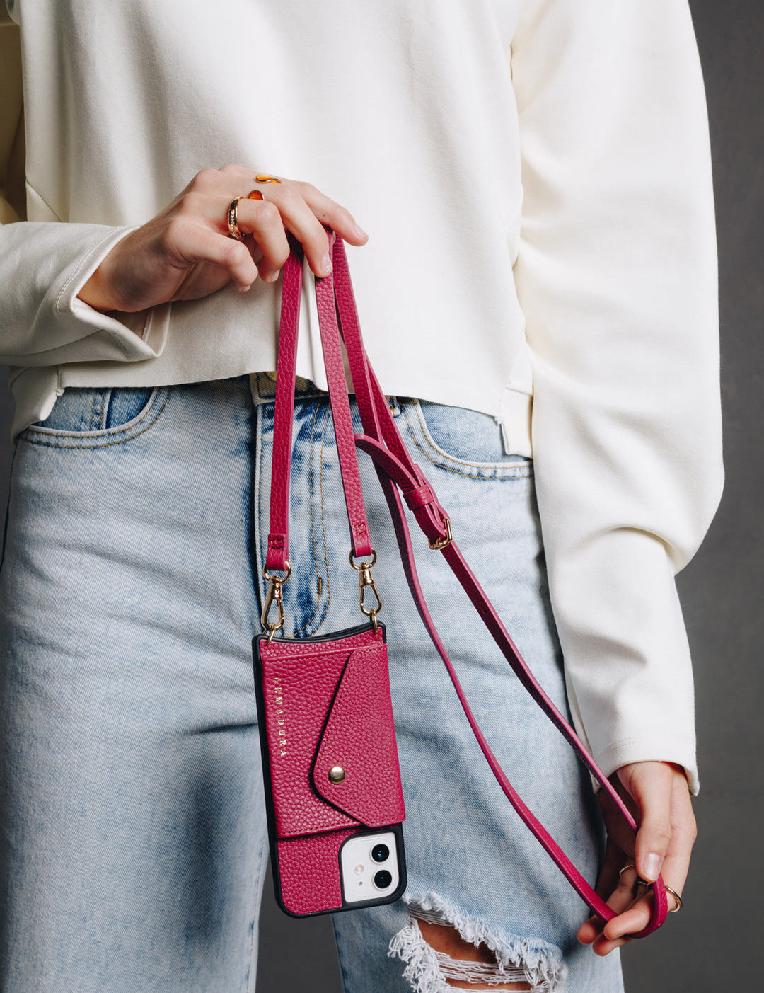 Hestia Crossbody iPhone Set - Fuchsia - Crossbody Set- My Armadura