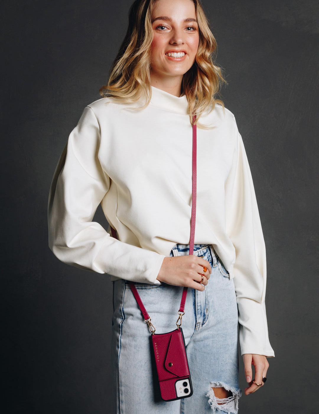 Hestia Crossbody iPhone Set - Fuchsia - Crossbody Set- My Armadura