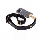 Rhea Crossbody Phone Strap with Clip - Limited Edition Black Croc