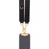 Rhea Crossbody Phone Strap with Clip - Limited Edition Black Croc